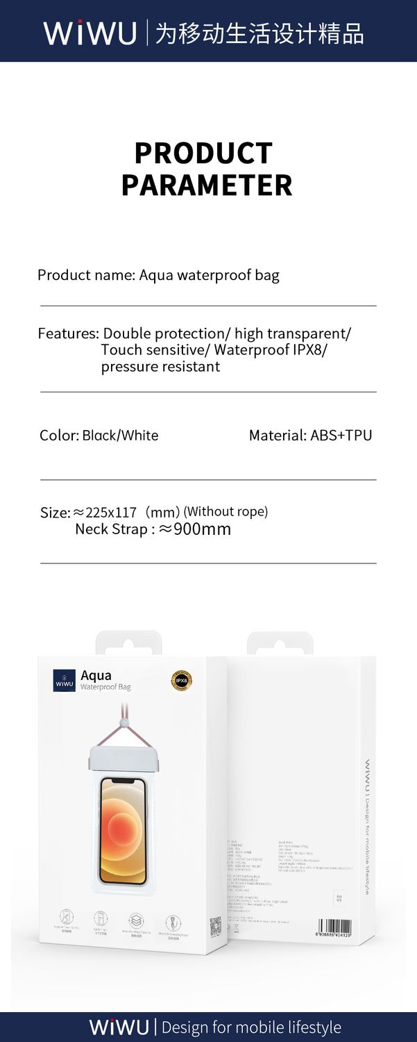 WiWU Aqua Waterproof Bag, Black