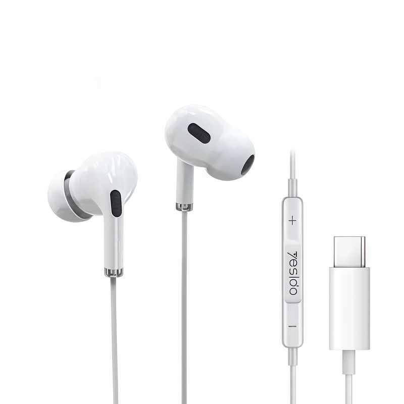 Yesido YH35 Hevy Bass Type-C Headphones, 1.2M White