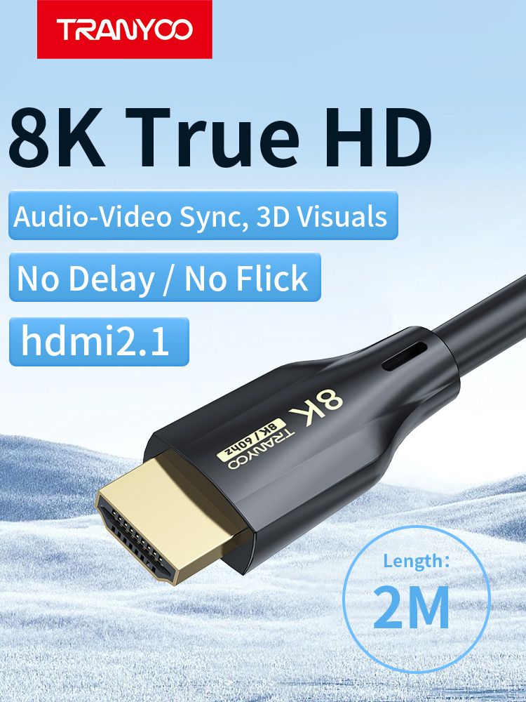 Tranyoo T-G2 HDMI to HDMI 18K/60Hz Cable, 2M Black