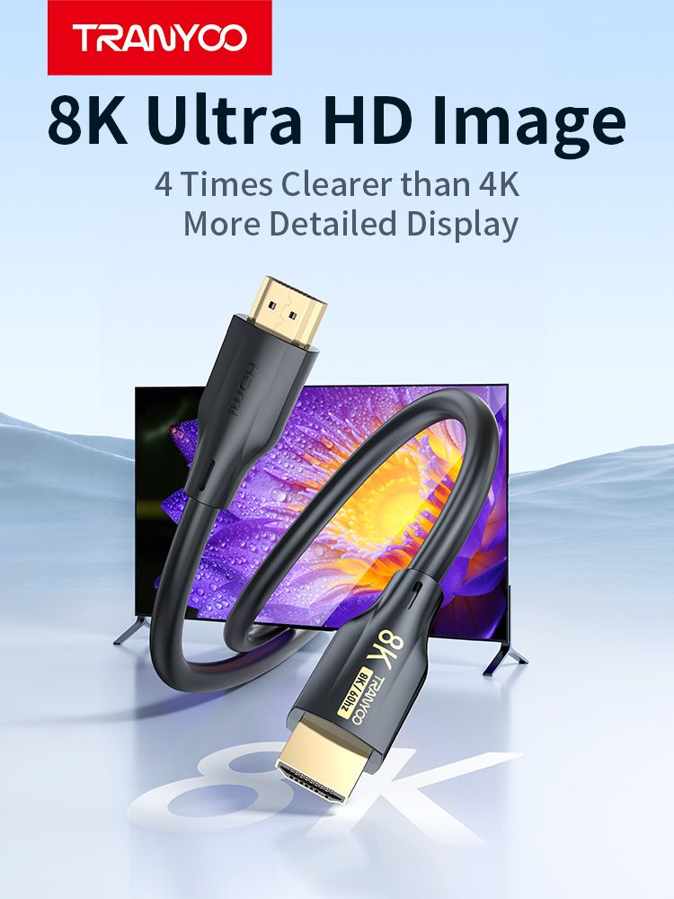 Tranyoo T-G1 HDMI to HDMI 18K/60Hz Cable, 1M Black