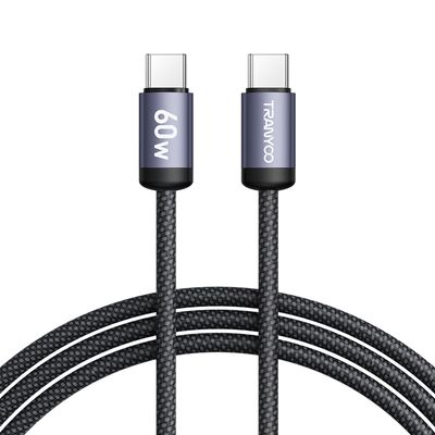 Tranyoo T-P21 Type-C to Type-C Cable, 1M Black Tranyoo T-P21 Type-C to Type-C Cable, 1M Black