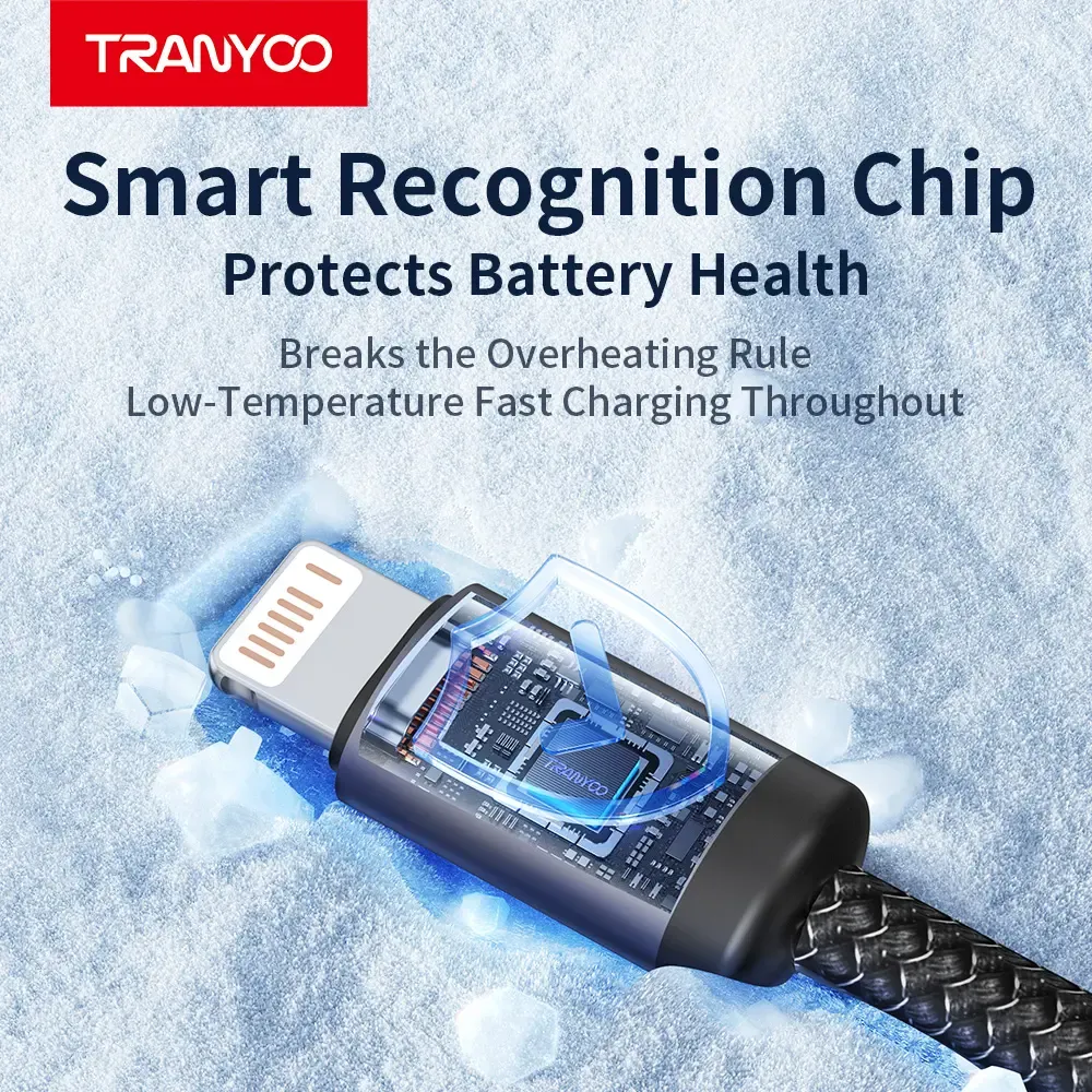 Tranyoo T-S201 USB-A to Lightning Cable, 1M