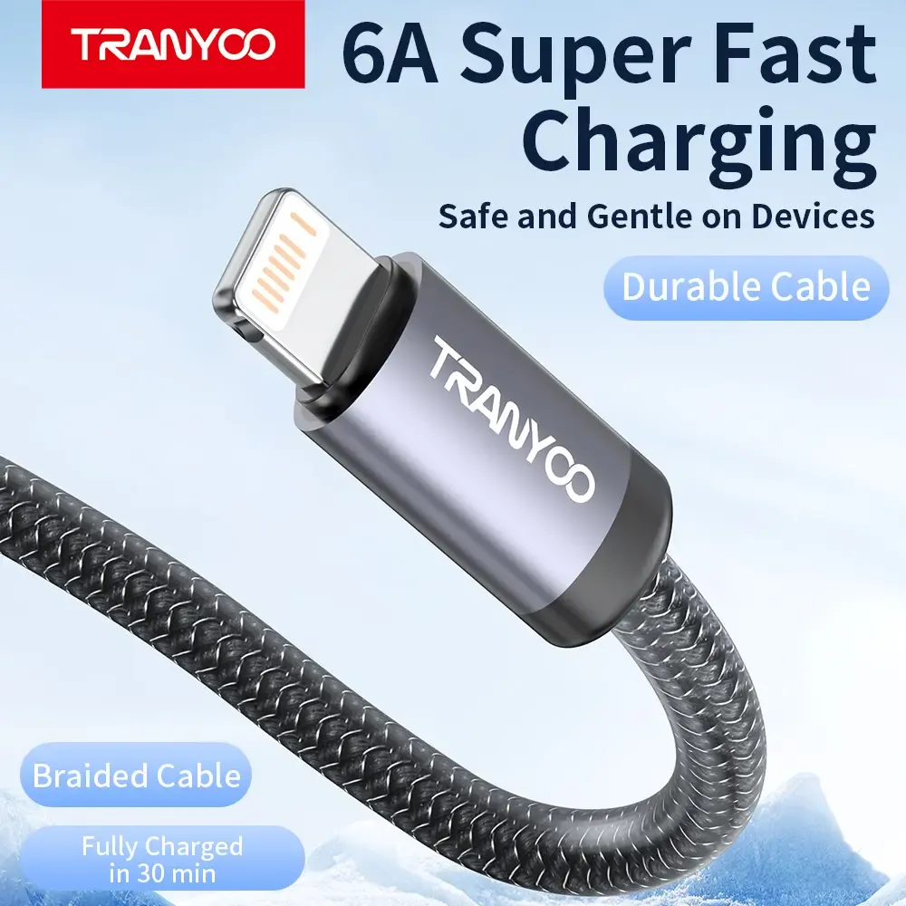 Tranyoo T-S201 USB-A to Lightning Cable, 1M