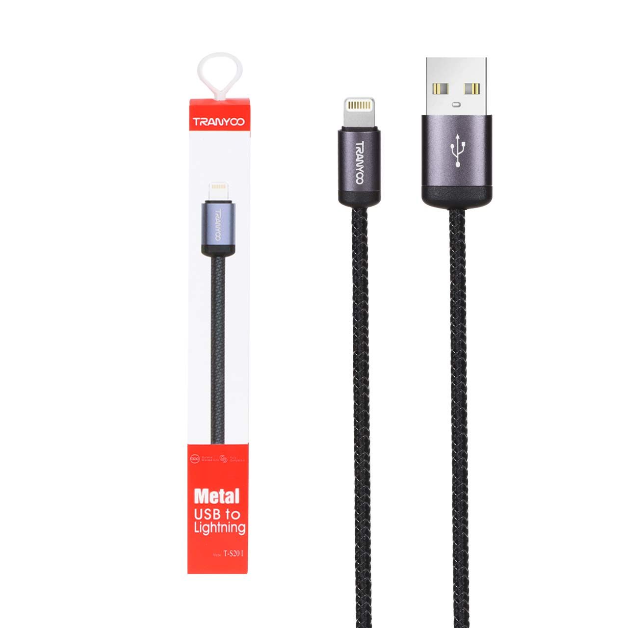 Tranyoo T-S201 USB-A to Lightning Cable, 1M
