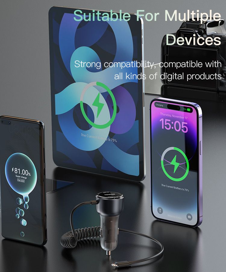 Yesido Y57 USB-C 30W+USB-A QC3.0 18W Car Charger