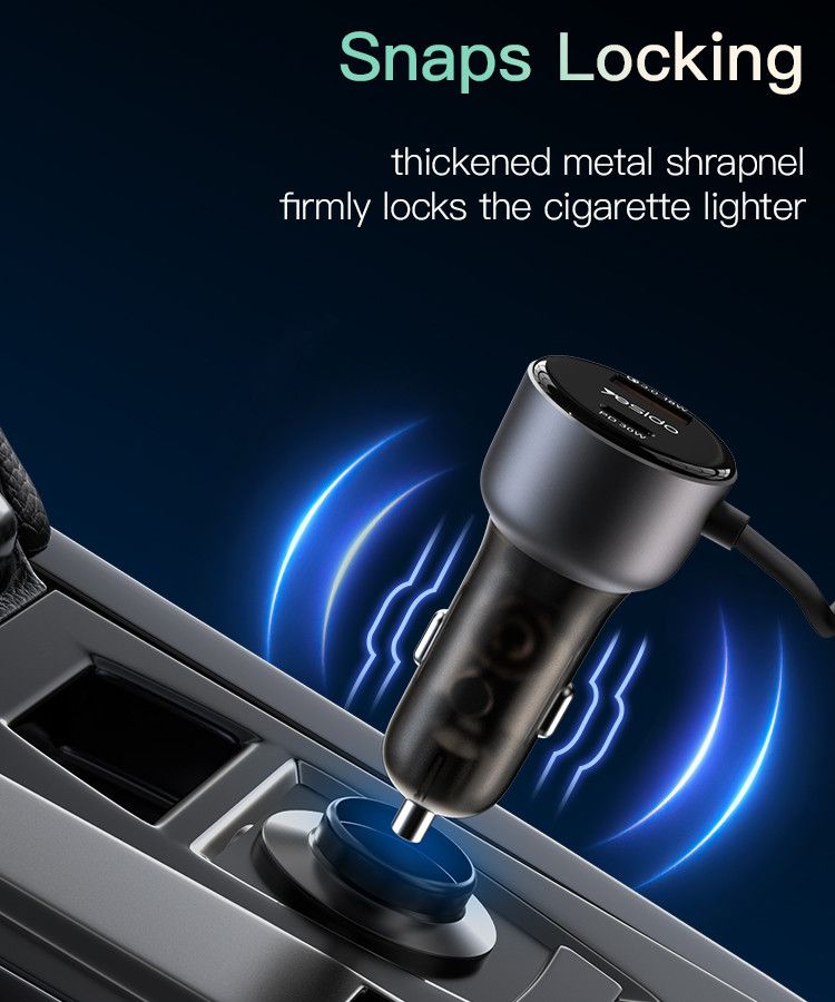 Yesido Y57 USB-C 30W+USB-A QC3.0 18W Car Charger