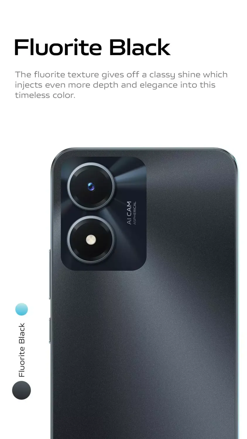 VIVO Mobile Phone Y02S, Fluorite Black 64GB+3GB