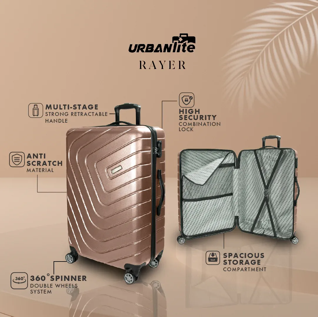 Urbanlite Ray 28 inch Hard Case Luggage, Champagne