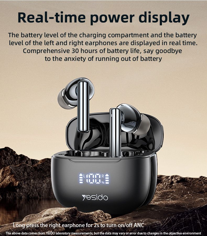 Yesido TWS23 True Wireless Earbuds, Black