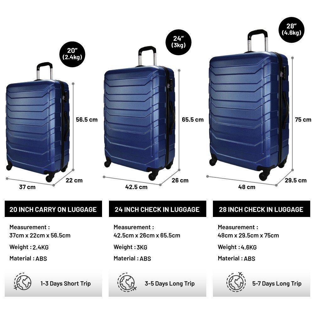 Urbanlite Ledge 24inch Hardcase Luggage, Navy