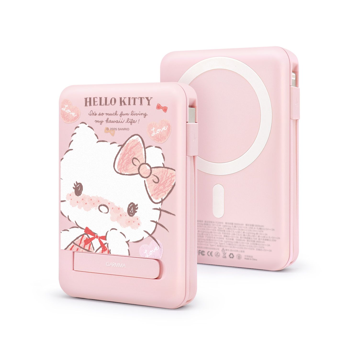 Sanrio 5in1 Wireless PB 10,000mAh, Hello Kitty Shy Kitty