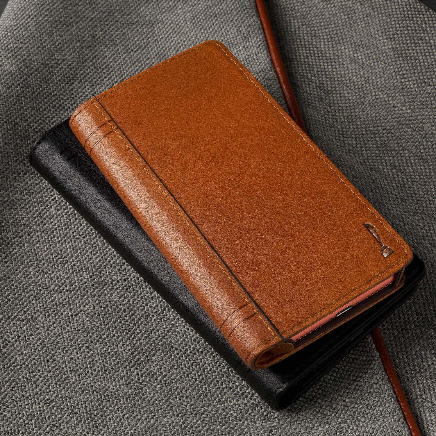 Twelve South iPhone XR Journal Leather Wallet Case, Cognac