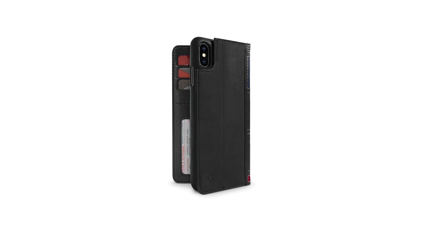 Twelve South iPhone X BookBook 3-in-1 Leather Wallet Case, Black