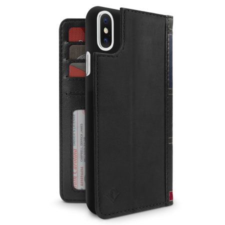 Twelve South iPhone X BookBook 3-in-1 Leather Wallet Case, Black