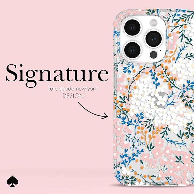 KSNY iPhone 15 Pro Max Protective Hardshell Case with MagSafe, Multi Floral/Rose