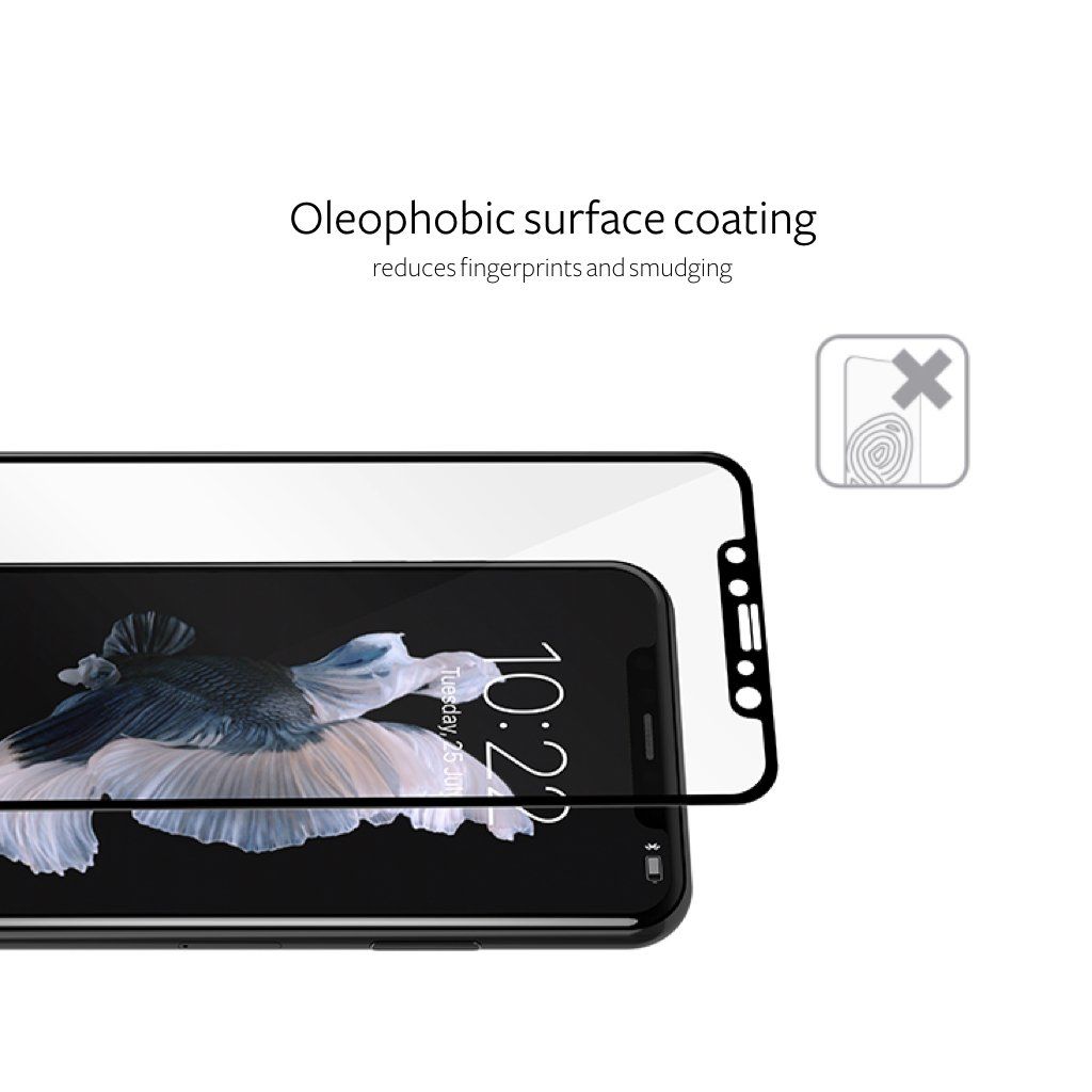 Moshi iPhone X IonGlass, Black (Screen Protector)