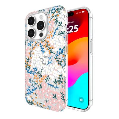 KSNY iPhone 15 Pro Max Protective Hardshell Case with MagSafe, Multi Floral/Rose