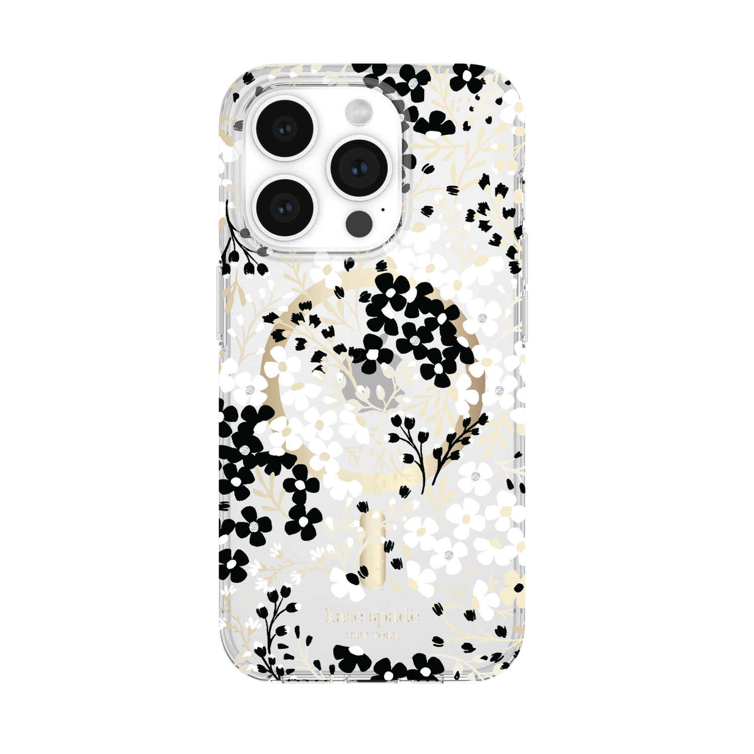 KSNY iPhone 15 Pro Max Protective Hardshell Case with MagSafe, Multi Floral/Blac