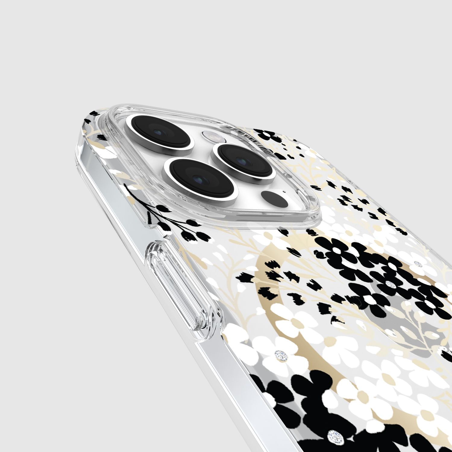 KSNY iPhone 15 Pro Max Protective Hardshell Case with MagSafe, Multi Floral/Blac