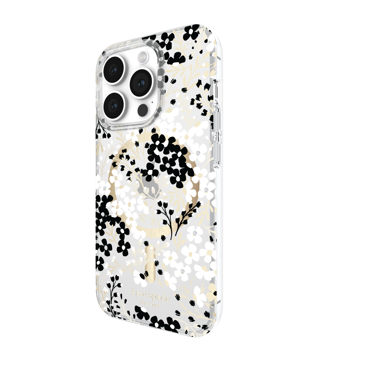 KSNY iPhone 15 Pro Max Protective Hardshell Case with MagSafe, Multi Floral/Blac