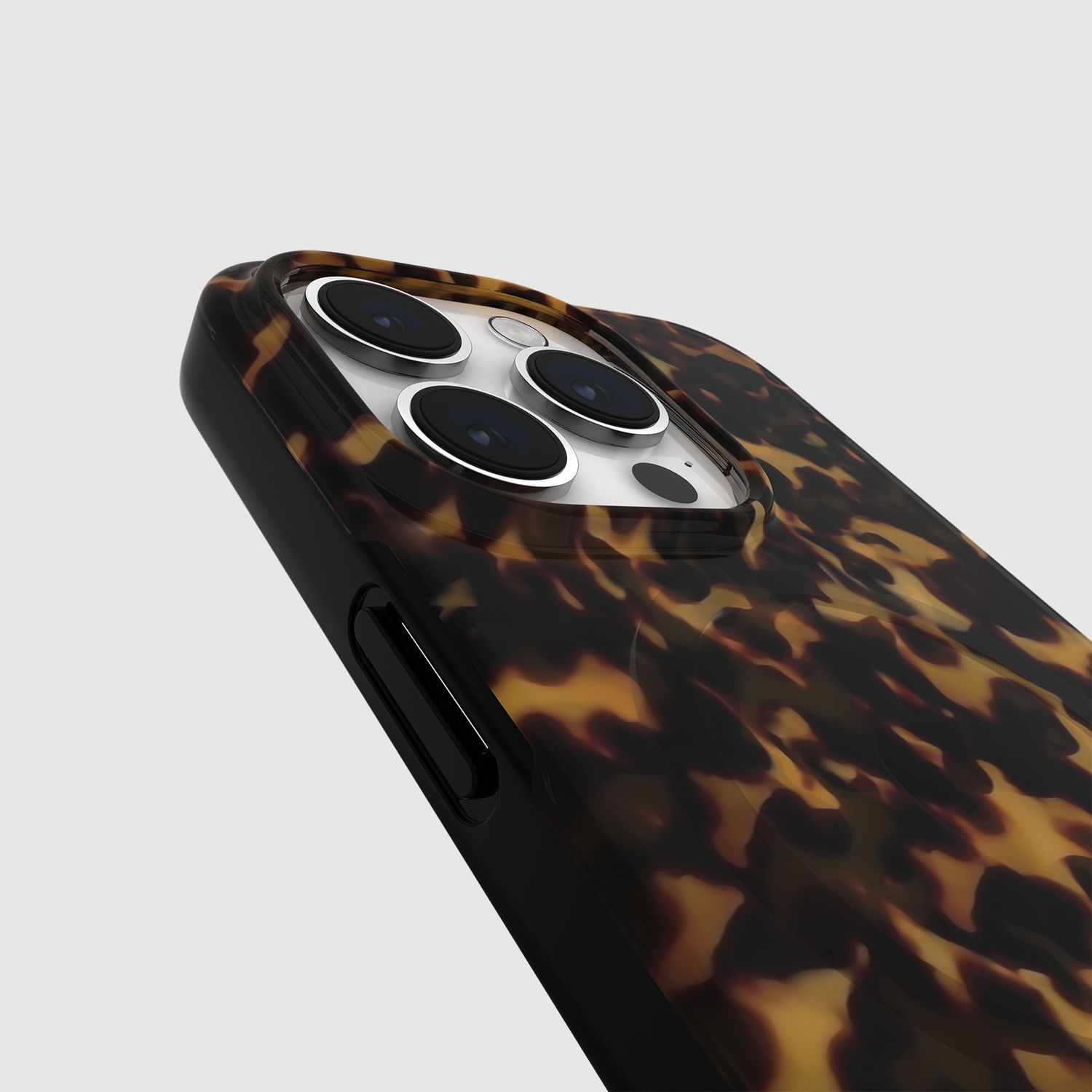 KSNY iPhone 15 Pro Protective Hardshell Case with MagSafe, Transparent Tortoise/