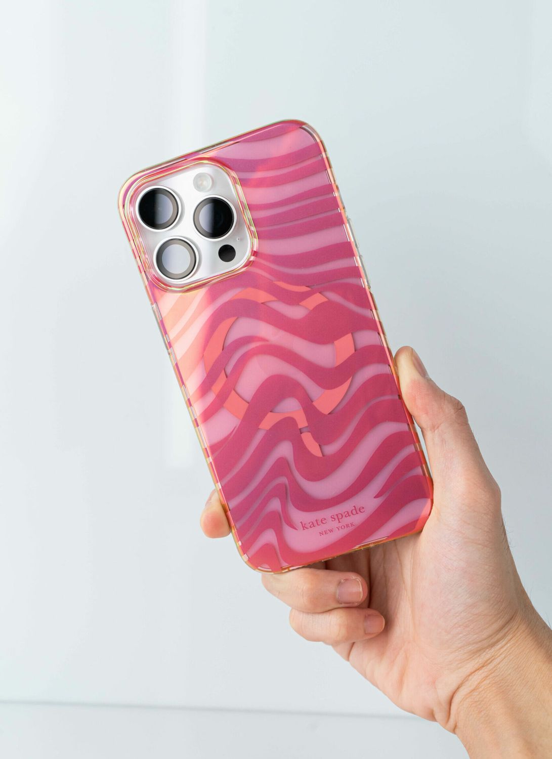 KSNY iPhone 15 Pro Max Protective Hardshell Case with MagSafe, Marble Swirl/Pink