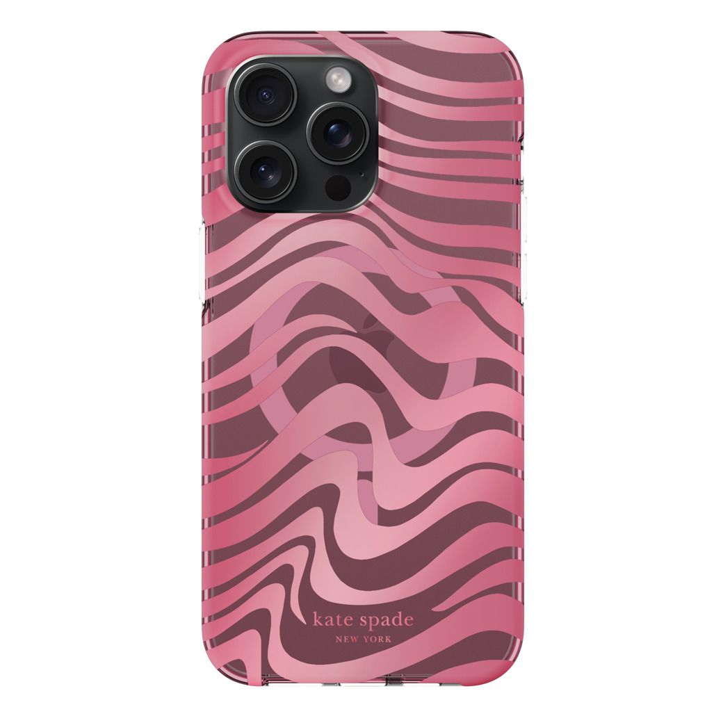 KSNY iPhone 15 Pro Max Protective Hardshell Case with MagSafe, Marble Swirl/Pink