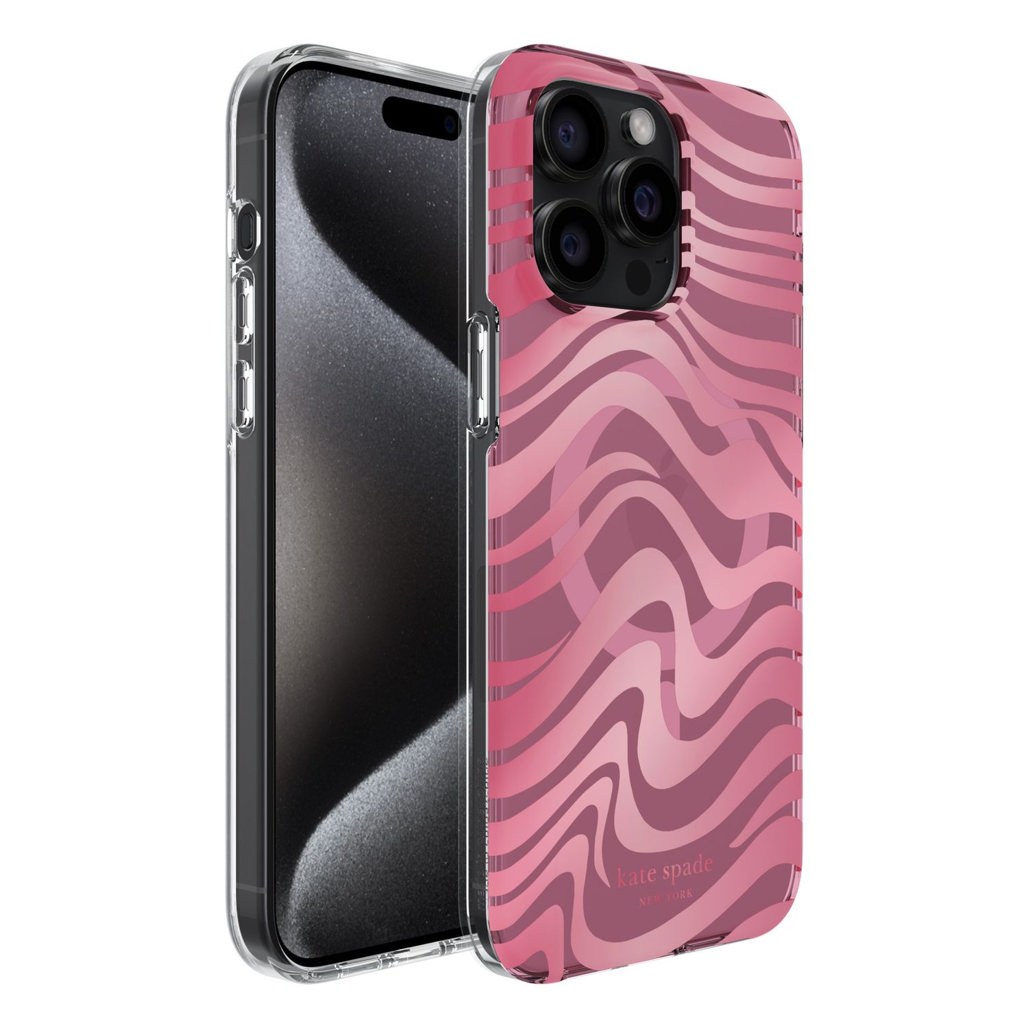 KSNY iPhone 15 Pro Max Protective Hardshell Case with MagSafe, Marble Swirl/Pink