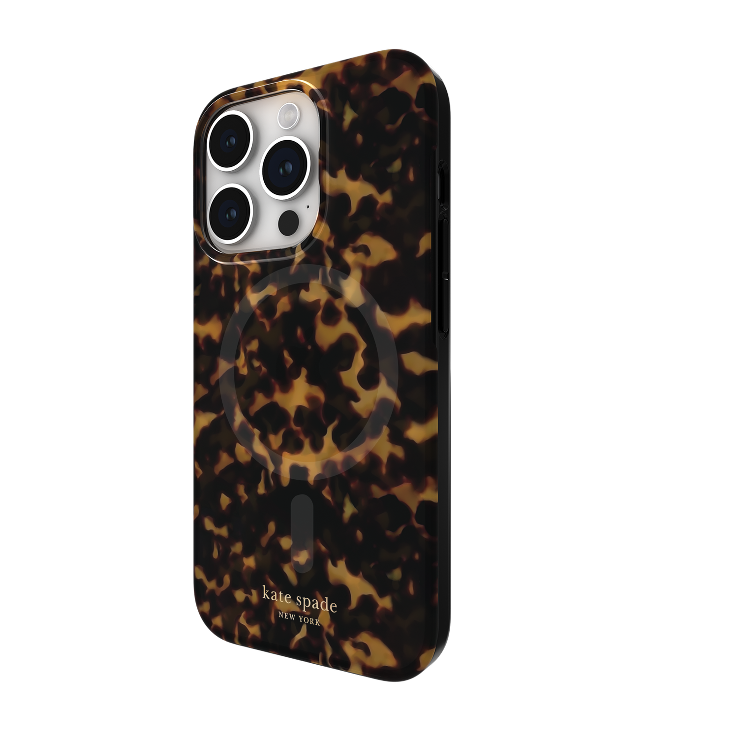 KSNY iPhone 15 Pro Protective Hardshell Case with MagSafe, Transparent Tortoise/