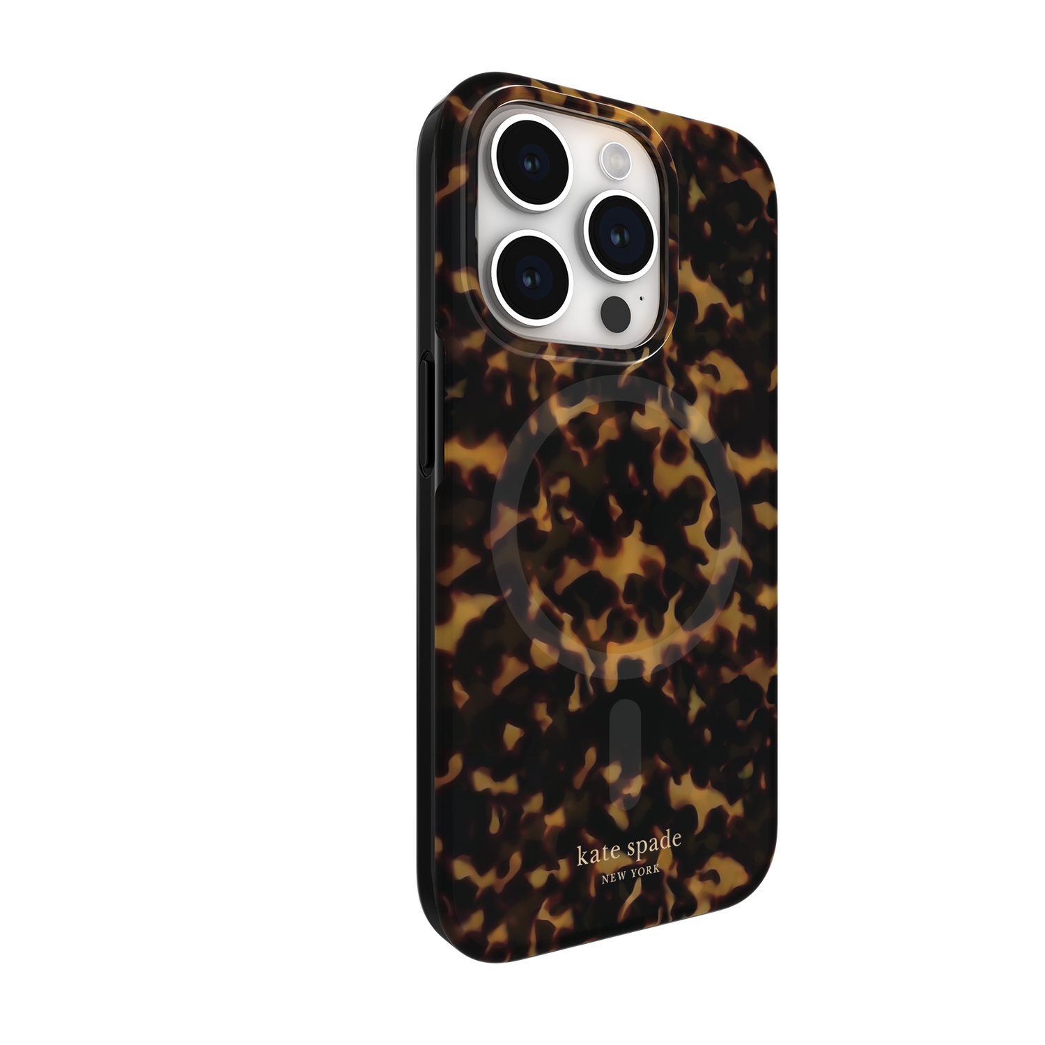 KSNY iPhone 15 Pro Protective Hardshell Case with MagSafe, Transparent Tortoise/