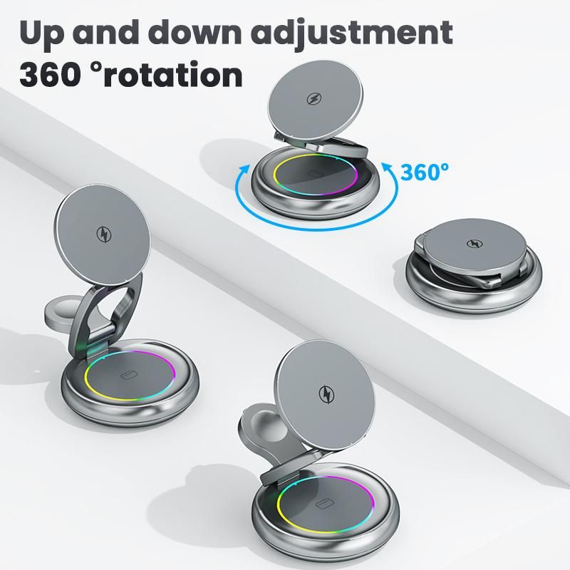 TDG LFX-208 3-in-1 Wireless Charger, Silver