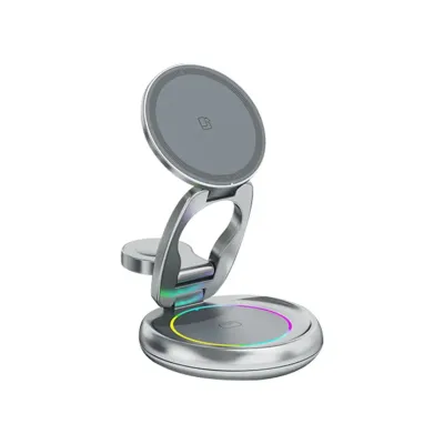 TDG LFX-208 3-in-1 Wireless Charger, Silver TDG LFX-208 3-in-1 Wireless Charger, Silver