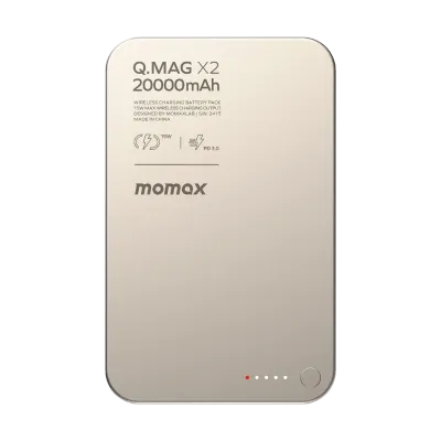 Momax Ultra Compact Magnetic Wireless Power Bank 20000mAh, Titanium Chroma