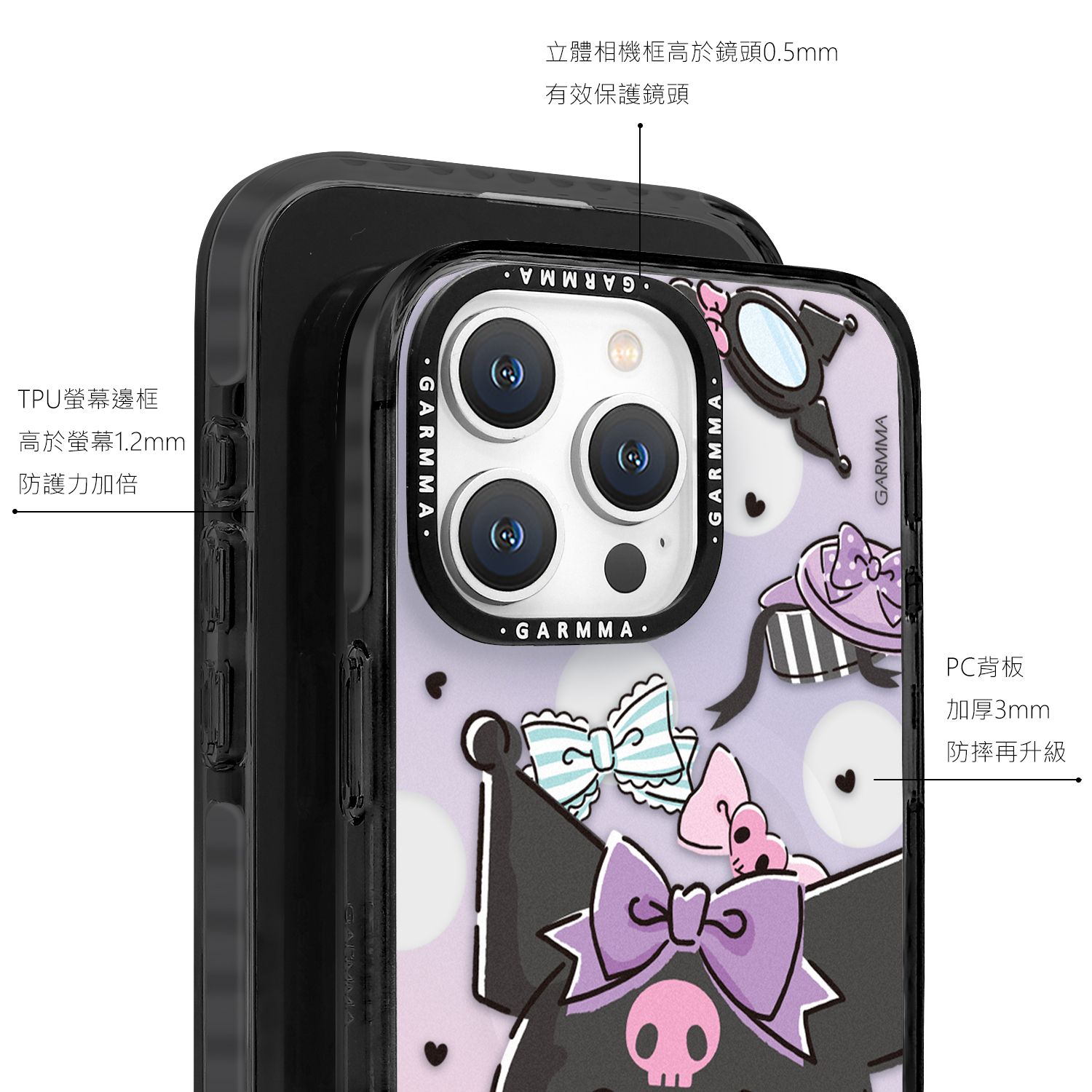 Sanrio iPhone 14 Pro Max MagSafe Case, Kuromi Ribbon