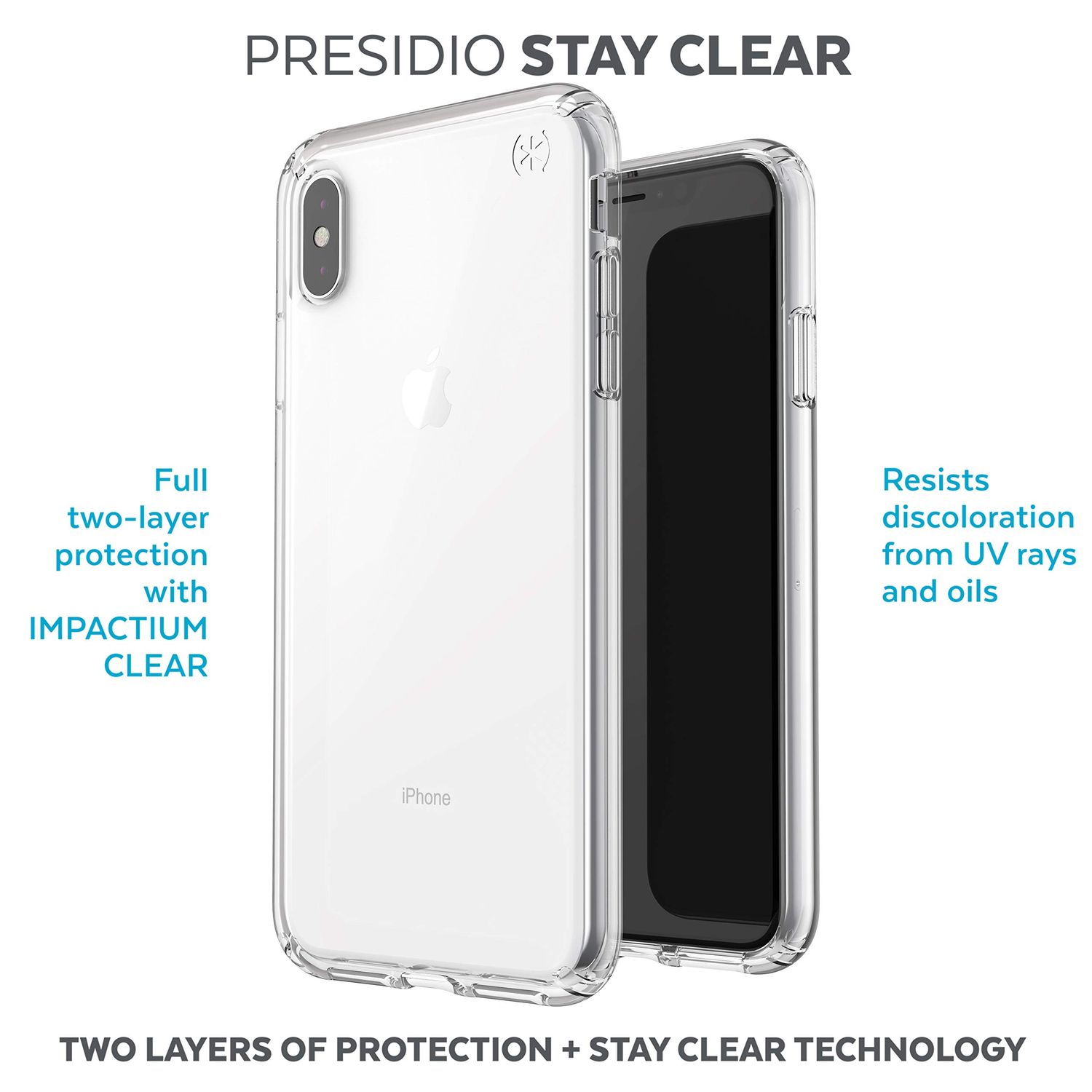 Speck iPhone Xs Max Presidio Stay, Clear/Clear