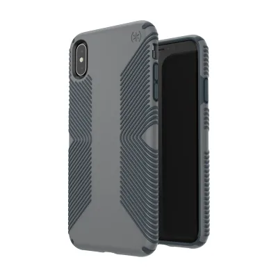 Speck iPhone Xs Max Presidio Grip, Graphite Grey/Charcoal Grey