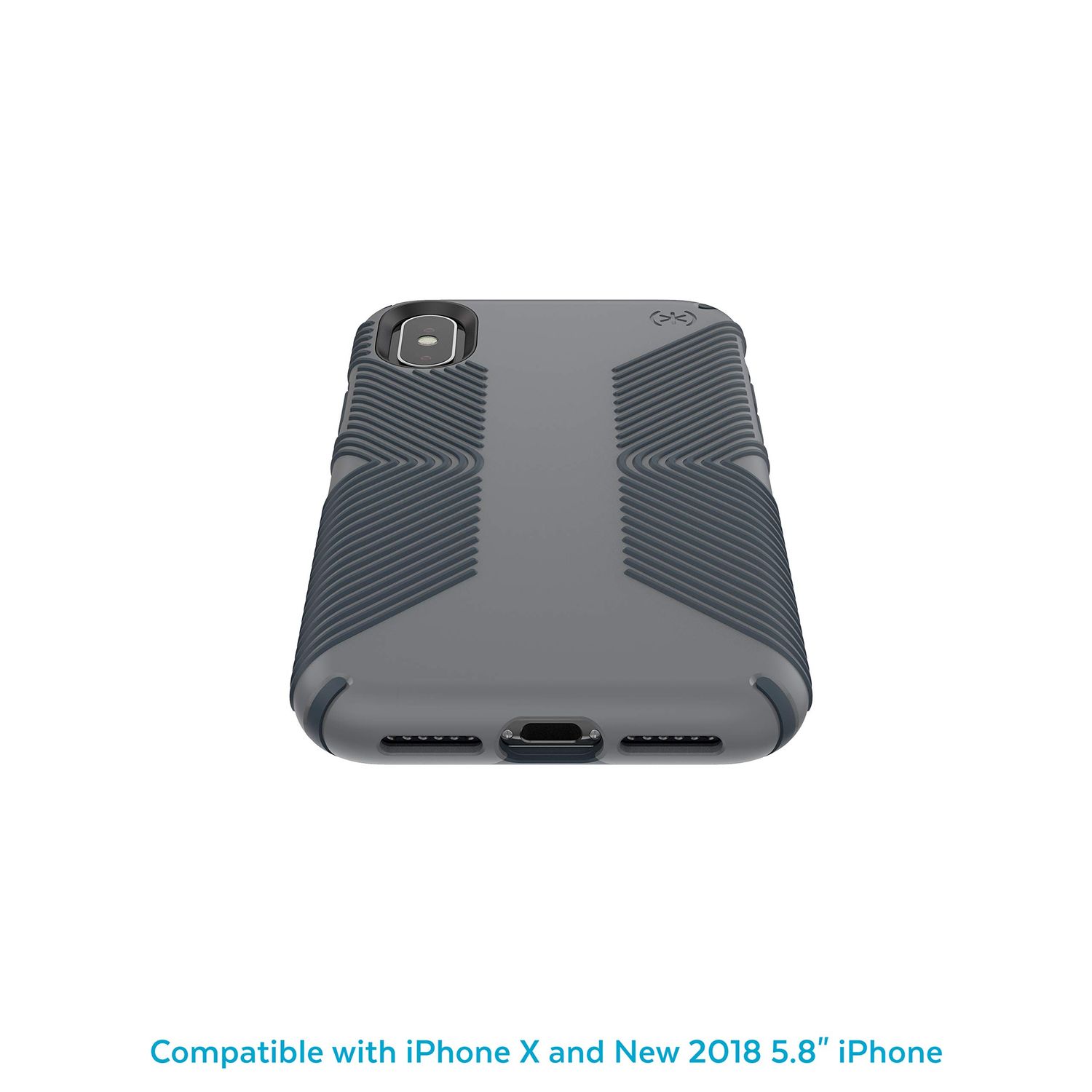 Speck iPhone Xs Max Presidio Grip, Graphite Grey/Charcoal Grey