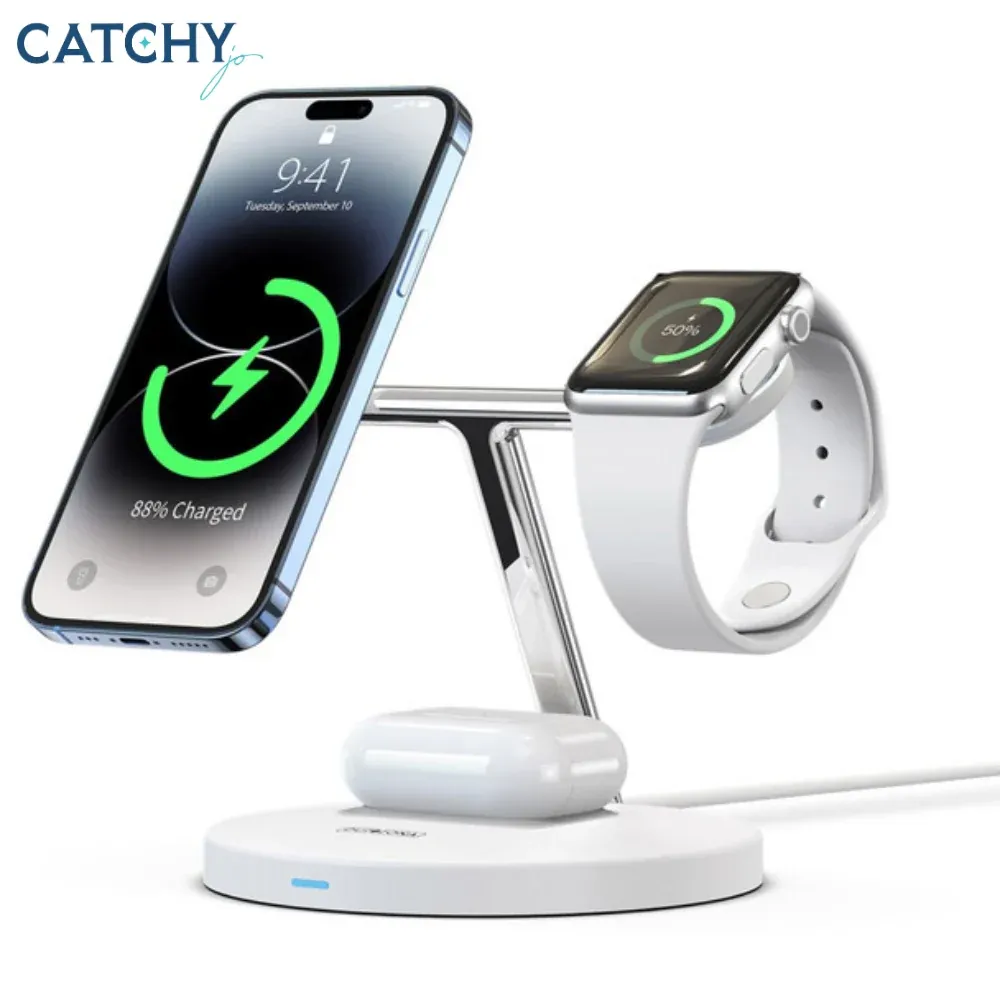 Duzzona W9 3-in-1 Wireless Charger Stand White