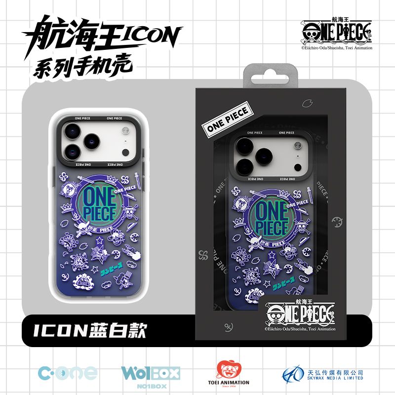 One Piece iPhone 17 Pro Max MagSafe Case, ICON Blue White