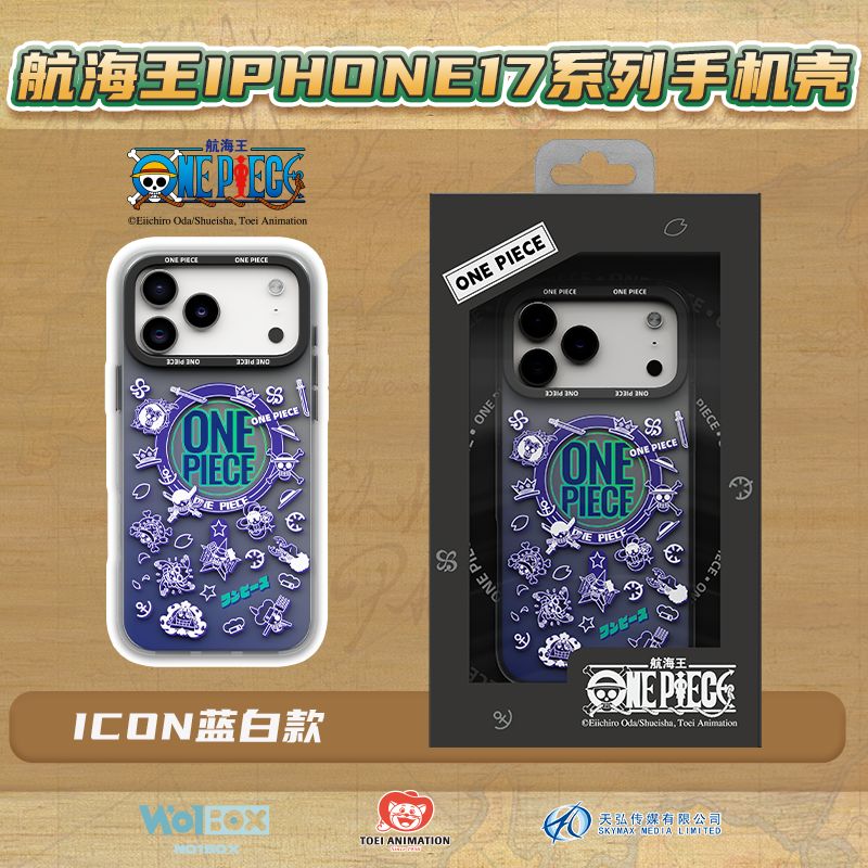 One Piece iPhone 17 Pro Max MagSafe Case, ICON Blue White