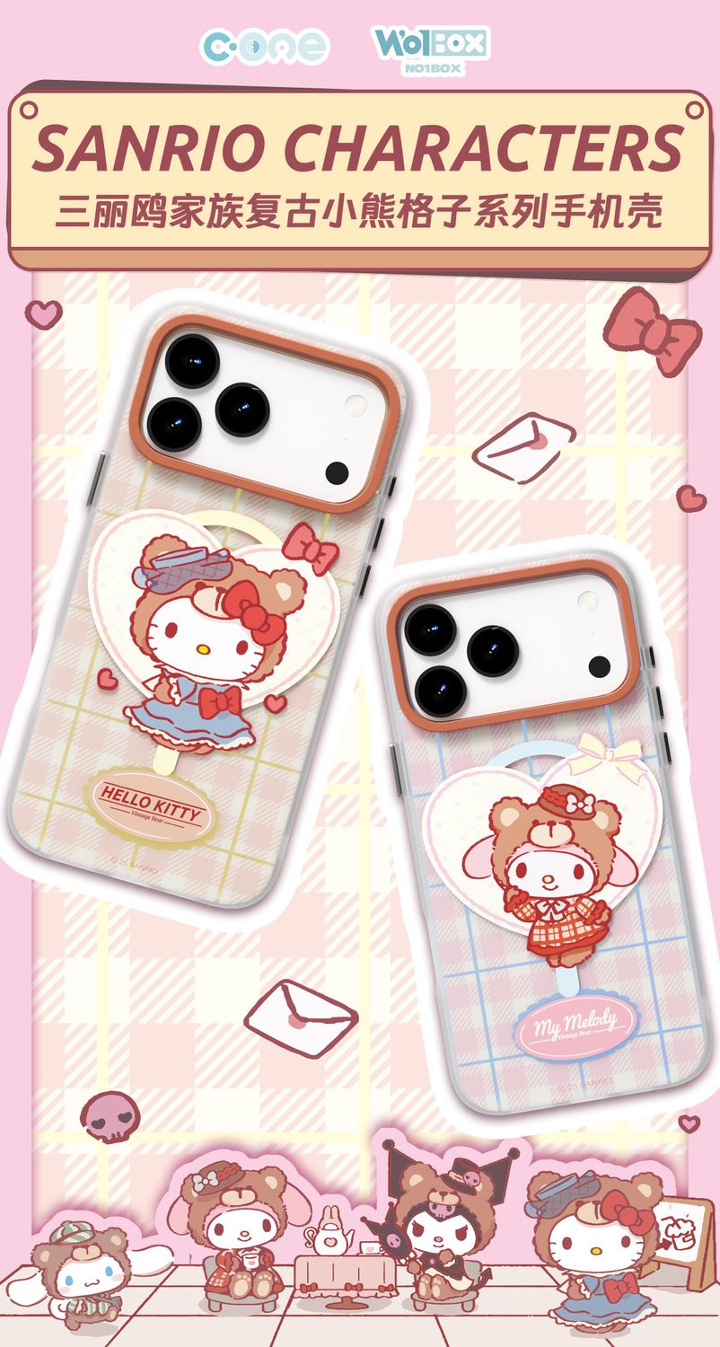 Sanrio iPhone 17 Pro Max MagSafe Case, Plaid Bear My Melody