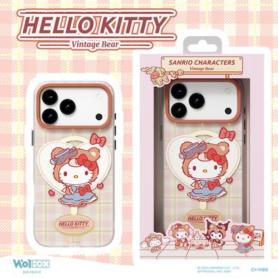 Sanrio iPhone 17 Pro Max MagSafe Case, Plaid Bear Hello Kitty