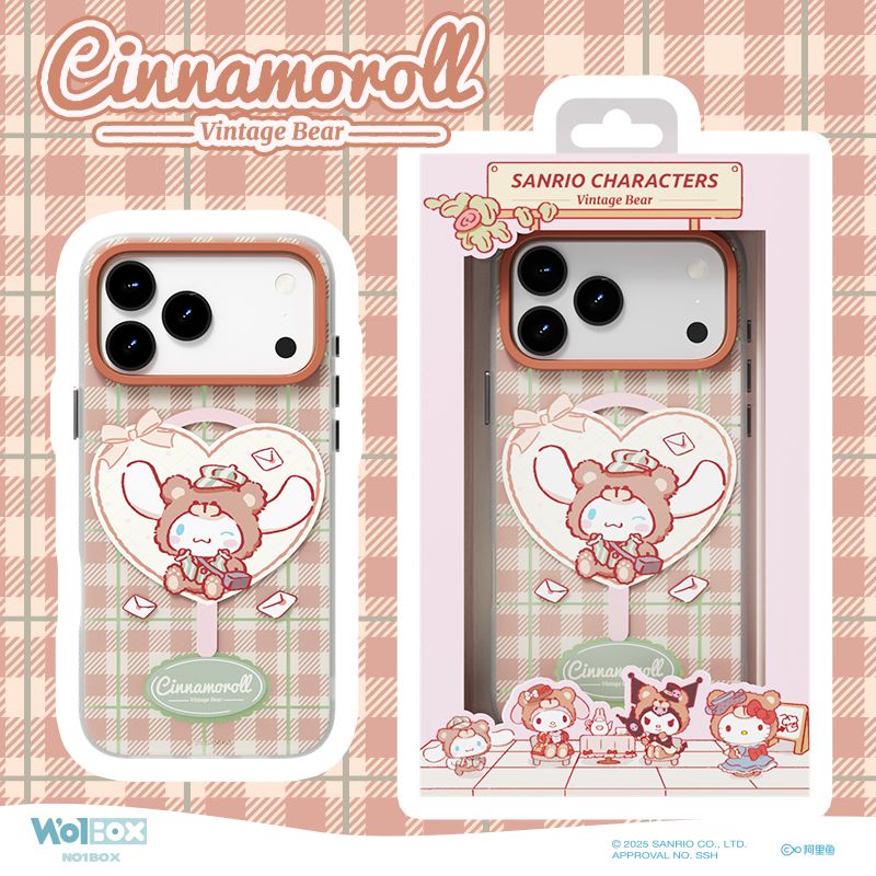 Sanrio iPhone 17 Pro Max MagSafe Case, Plaid Bear Cinnamoroll