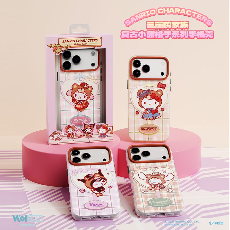 Sanrio iPhone 17 Pro Max MagSafe Case, Plaid Bear Cinnamoroll