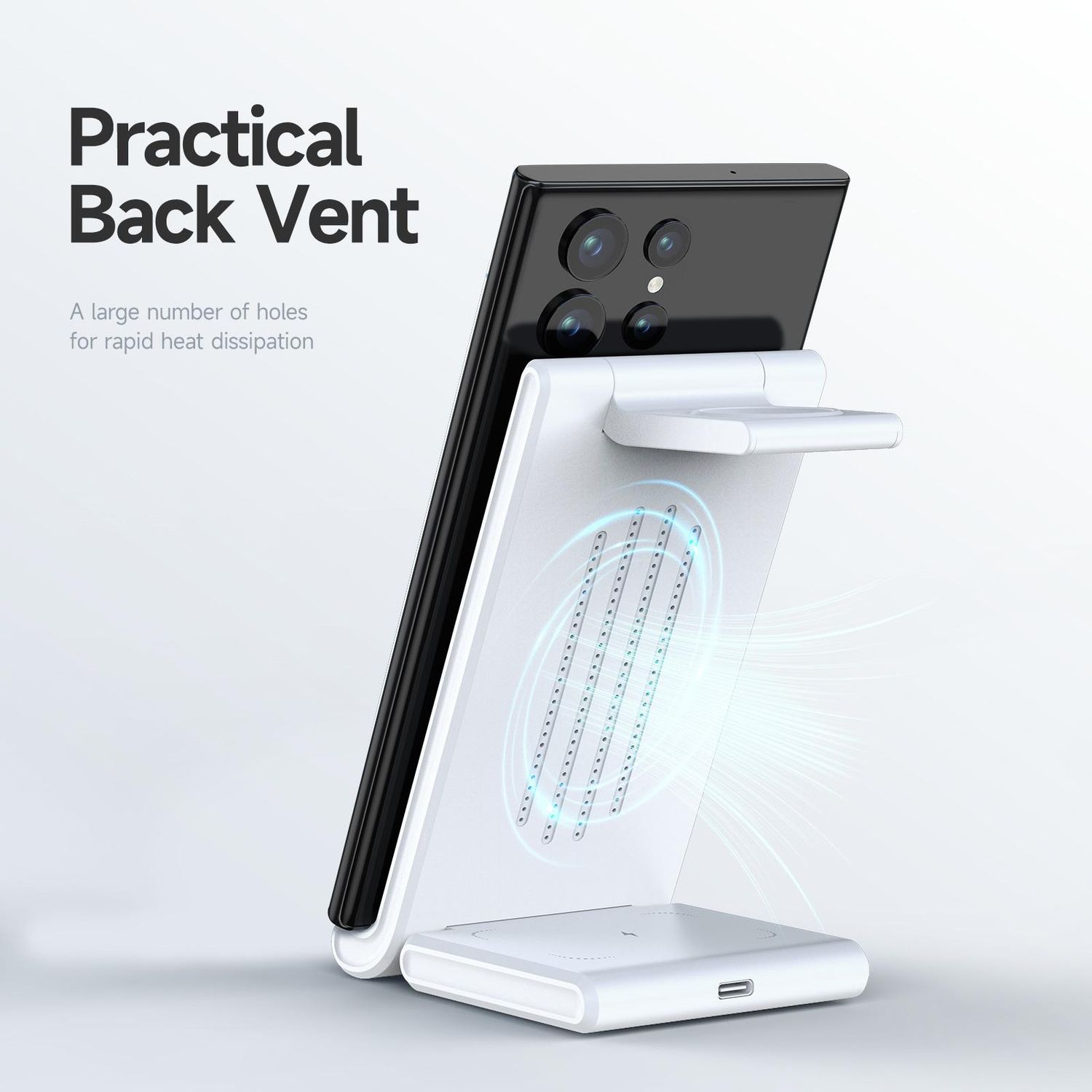 Duzzona W10-S 3-in-1 Wireless Charger Stand White