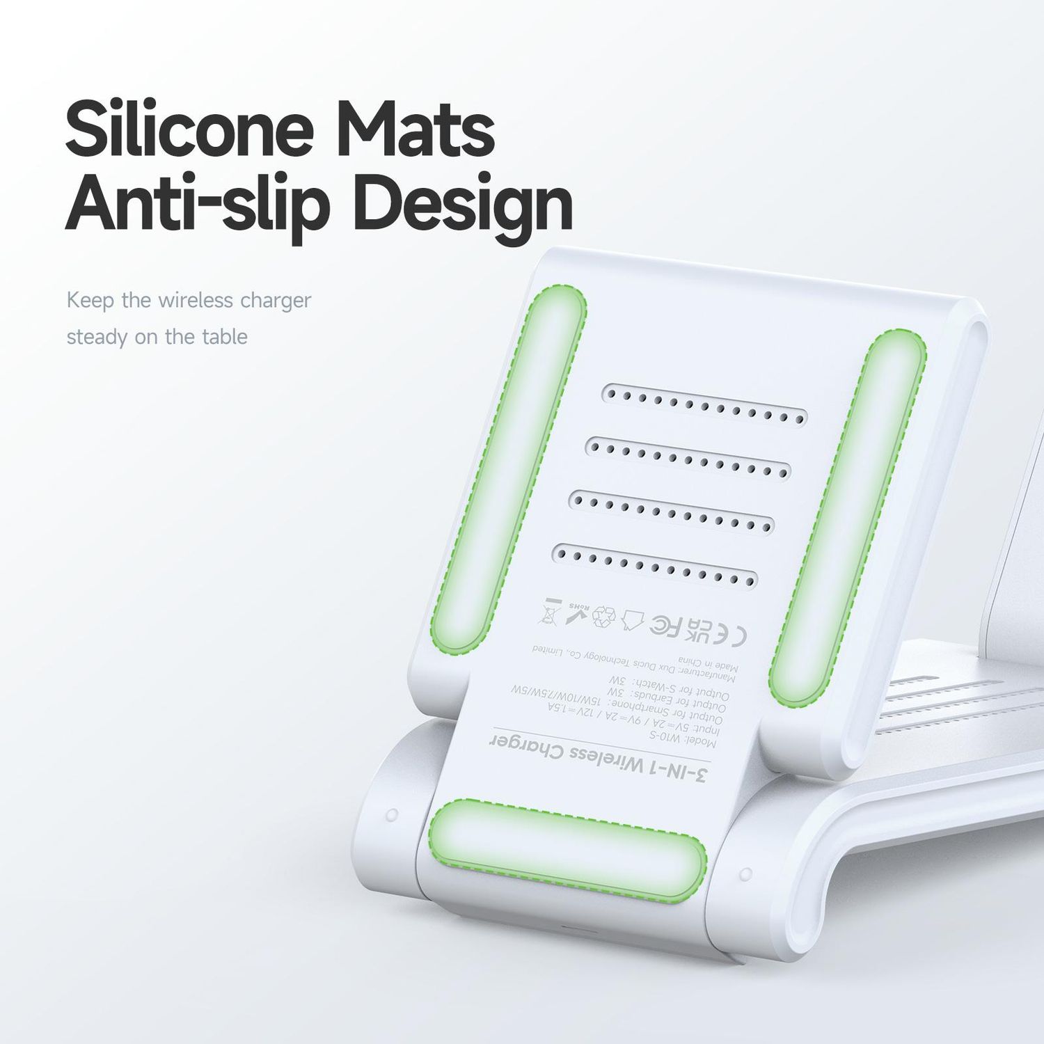 Duzzona W10-S 3-in-1 Wireless Charger Stand White