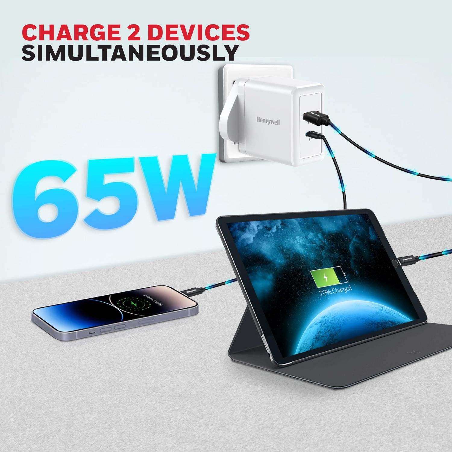 Honeywell Zest Charger Gan 65W, White