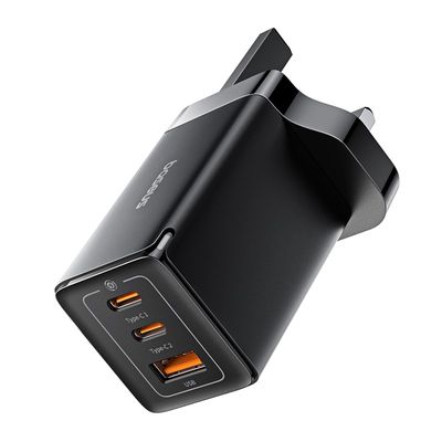 Baseus GaN5 Pro Fast Charger 2C+U 65K UK, Cluster Black