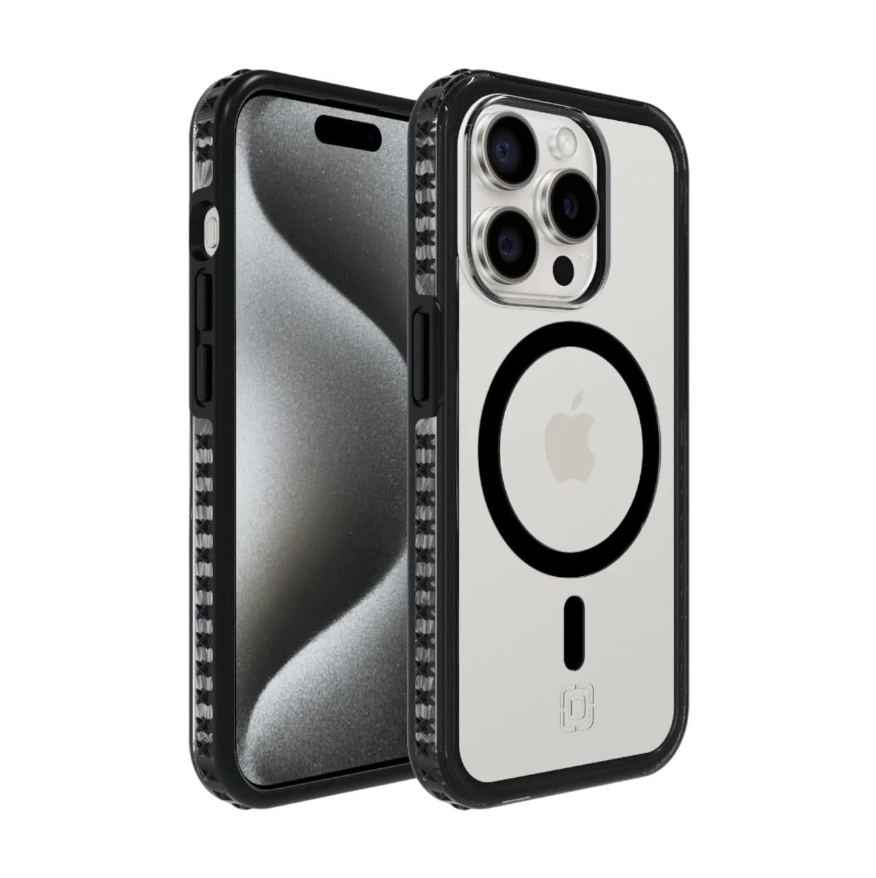 Incipio iPhone 15 Pro Grip for MagSafe, Black/Clear