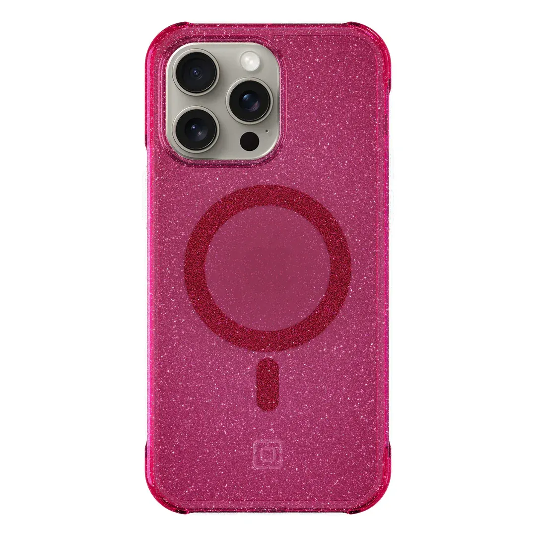 Incipio iPhone 15 Pro Max Forme Protective Case with MagSafe, Pop Pink Glitter